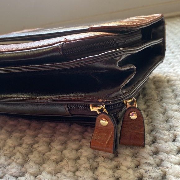 Vintage Belle Rose Leather Small Briefcase Purse - Picture 4 of 17